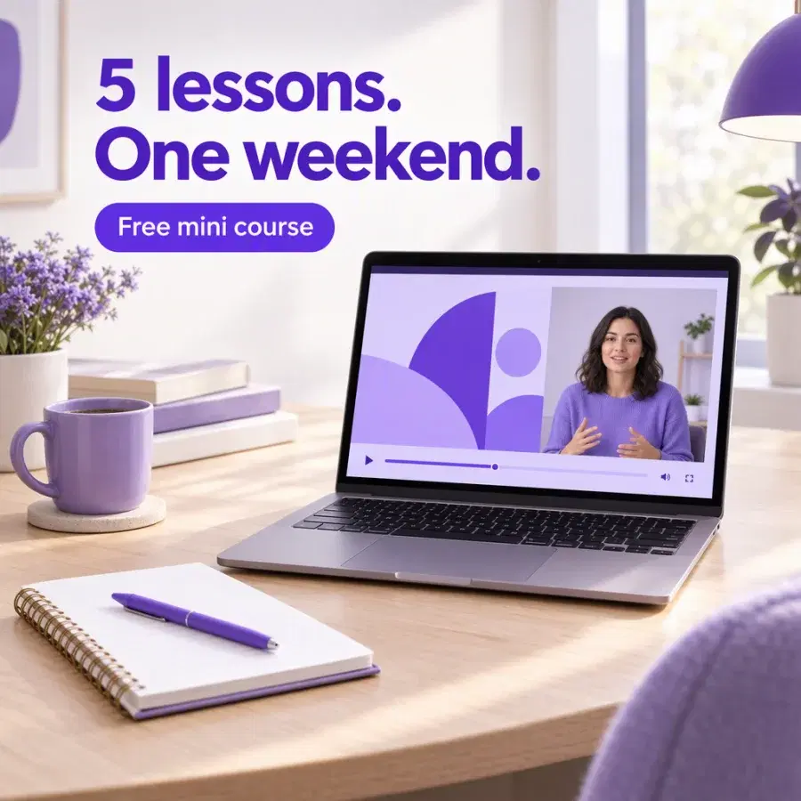 Organic LinkedIn post: free weekend mini course