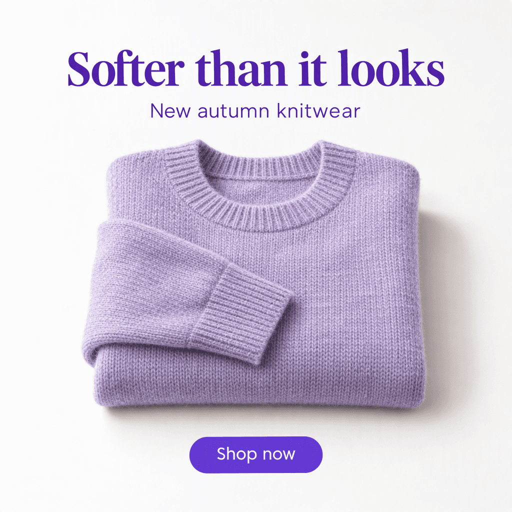 Fashion ad: softer than it looks, new autumn knitwear
