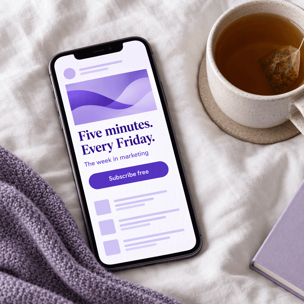 Newsletter ad: five minutes every Friday