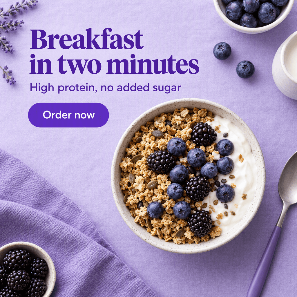 Food brand ad: breakfast in two minutes