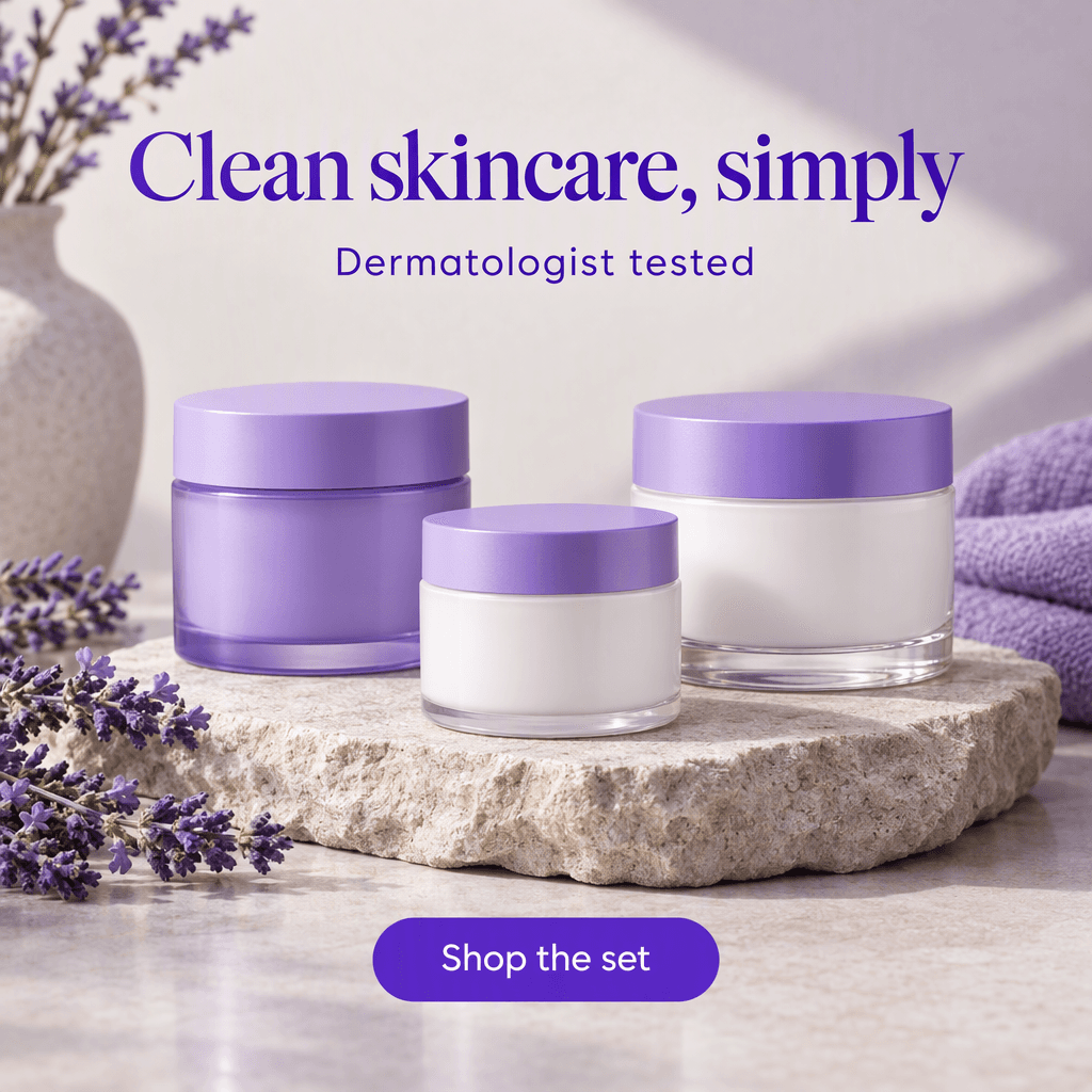 Skincare ad: clean skincare, simply